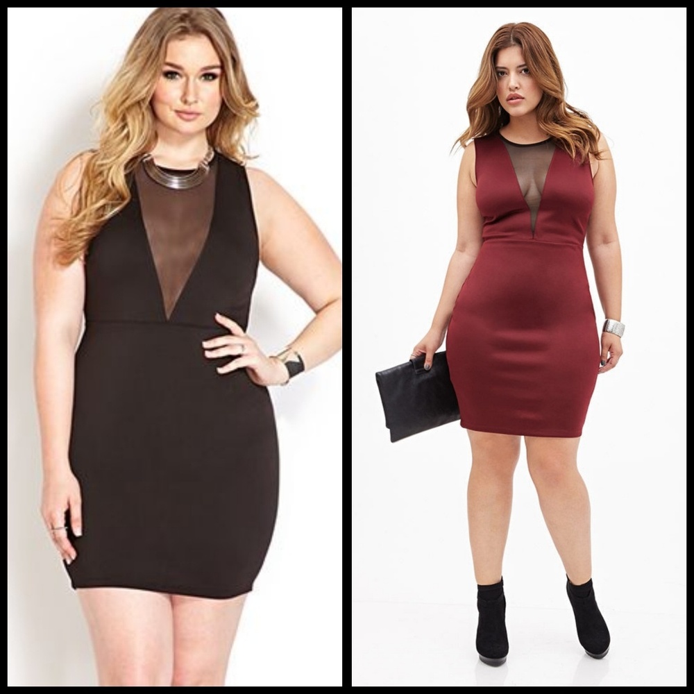 🥂🍾Forever 21 Mesh-trimmed Bodycon Dress